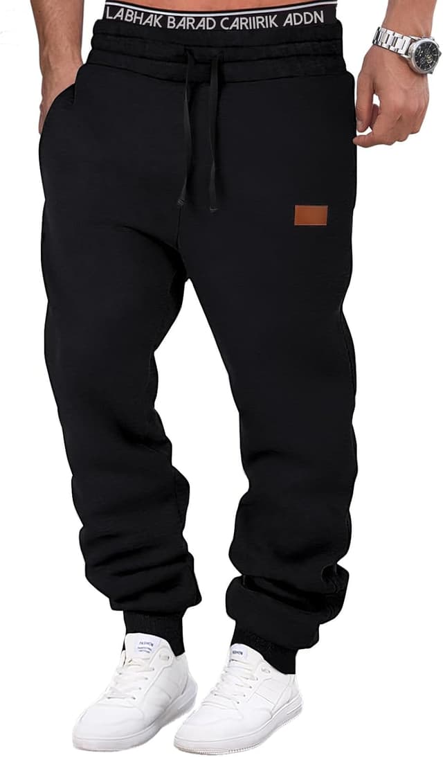 Detalle de HMIYA Jogginghose für Herren aus Baumwolle – Trainings- und Freizeithose mit Taschen und verstellbarem Bund