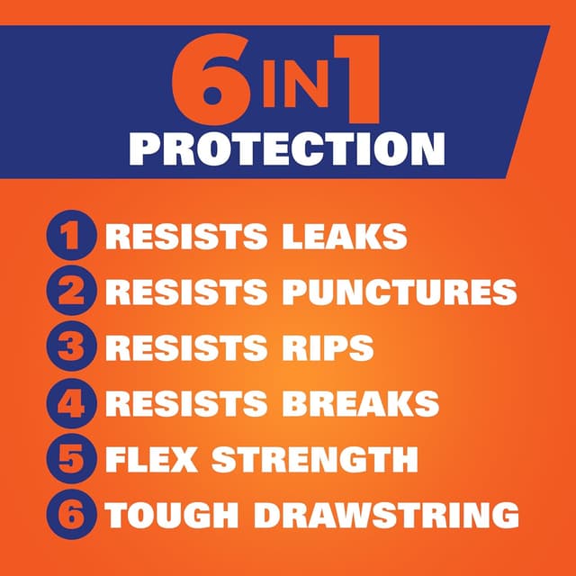 Detalle de Hefty Ultra Strong 30 Gallon Trash Bags (50 Count) — Multipurpose Large Drawstring Liners in Black, Fabuloso Scent