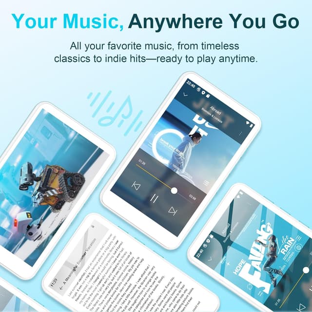 Detalle de SWOFY Lecteur MP3 160 Go Android 13 avec Bluetooth, Wi‑Fi et écran tactile 4 pouces (D08)