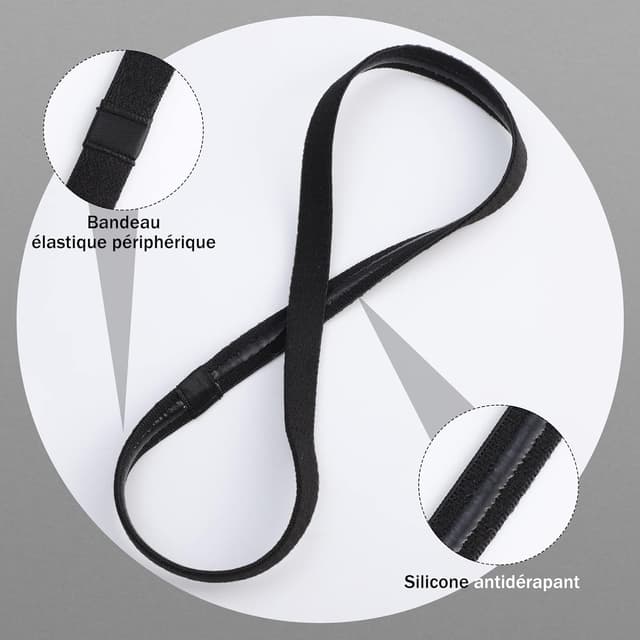 Detalle de 6er-Set Sport-Haarbänder für Herren & Damen – elastisch, rutschhemmend, schwarz
