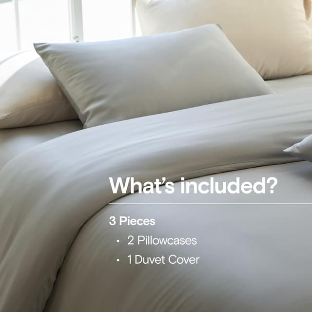 Detalle 2 de DOZ Duvet Cover Set (King/Cal King) in 100% Bamboo-Derived Viscose — Butterly-Soft Cooling Bedding, 1 Duvet Cover + 2 Pillowcases