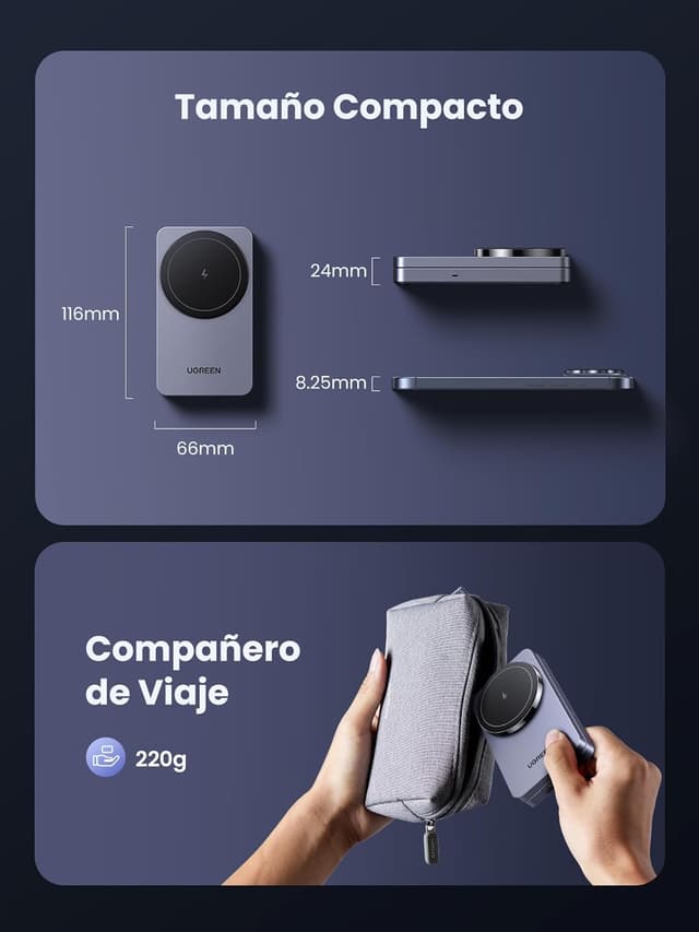 Thumbnail 7 de UGREEN MagFlow Cargador Inalámbrico Magnético 2 en 1 ⚡