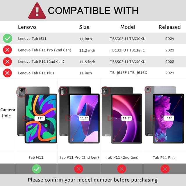 Detalle 2 de BOLELAW Hülle Lenovo Tab M11 11 Zoll 2024