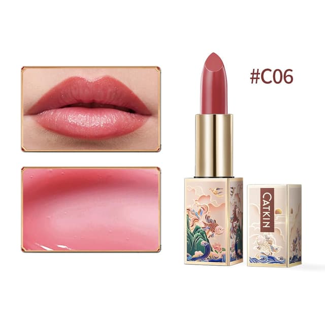 Detalle de CATKIN Lippenbalsam Natürliche getönte Lippenpflege Classic mit Vitamin E, 3,5 g (2 Stück, Farbtöne 01+06)