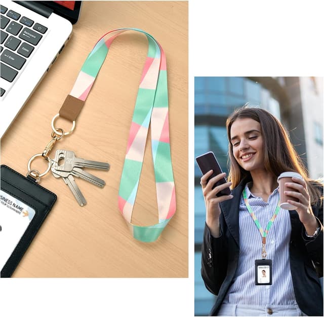 Thumbnail 4 de Vicloon Cordino porta badge con stampa fronte-retro