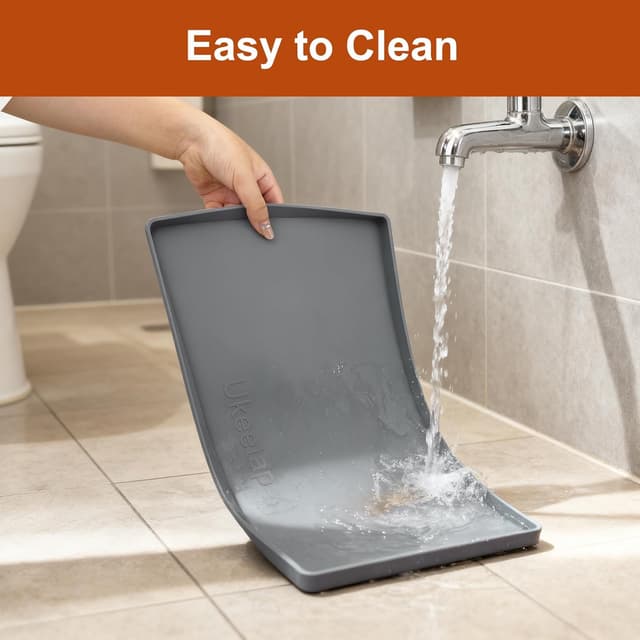 Detalle 2 de Ukeetap Extra Thick Waterproof Silicone Mat (19” x 12”) for Pet Feeding Bowls