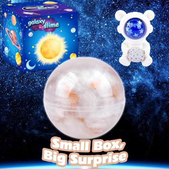 Detalle 2 de Galaxy Slime Party Favors for Kids slime ball blind box kit (9 jars) – non-sticky, sensory stress relief