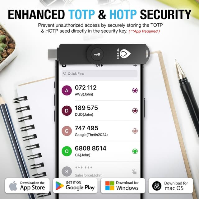 Detalle 2 de Thetis Thetis Pro-C Clé sécurité FIDO2 2FA