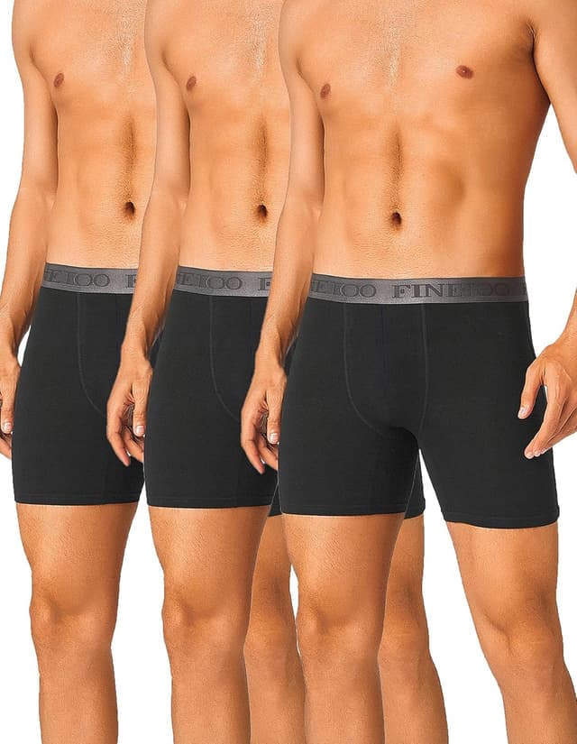 Detalle de FINETOO lot de 3 boxers homme en coton long (sans étiquette) — caleçons fitted S à 2XL