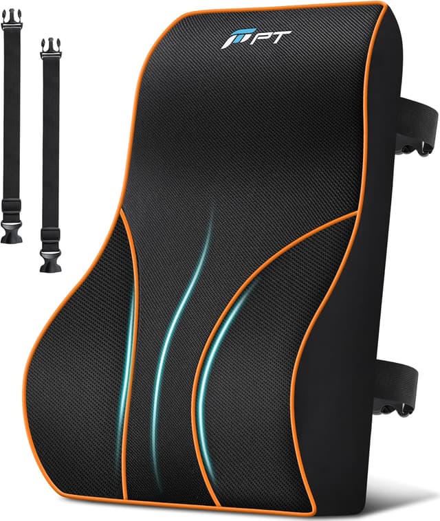 Detalle de POOTACK Lendenkissen Memory-Schaum, schwarz