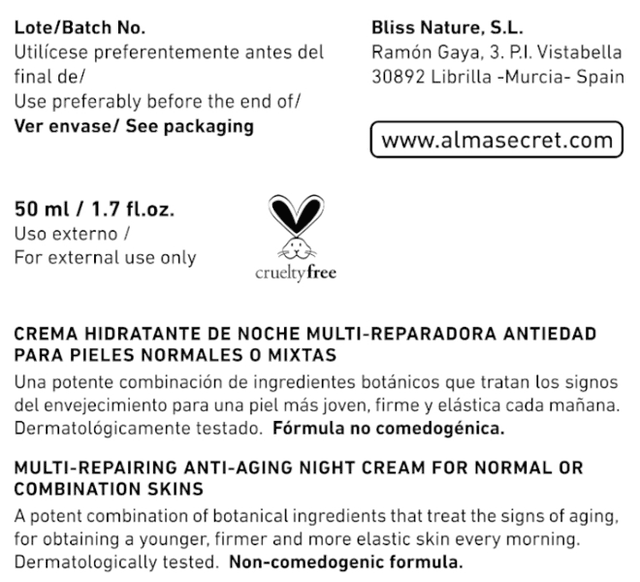 Detalle 2 de Alma Secret Crema Noche Antiedad 50 ml