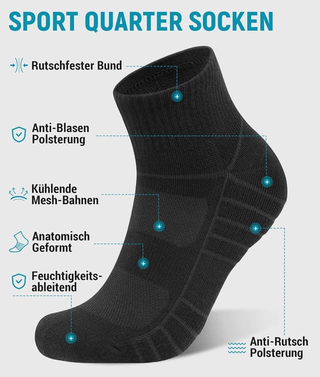 Thumbnail 3 de coskefy Quarter Sneaker Socken 6 Paar