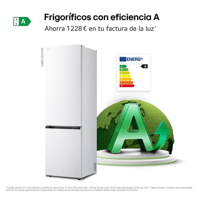Detalle 1 de LG GBBS322ASW frigorífico combi de 2,03 m