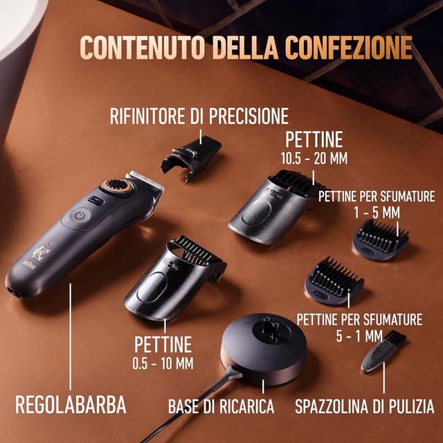 Detalle 2 de King C. Gillette Barba Pro MAX – Rasoio elettrico senza fili con 40 impostazioni e 4 pettini intercambiabili