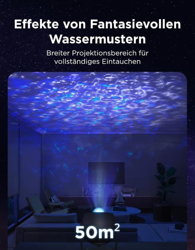 Detalle de Govee Sternenhimmel Projektor „Ozeanwelle“ mit dynamischen Welleneffekten und Matter-Kompatibilität
