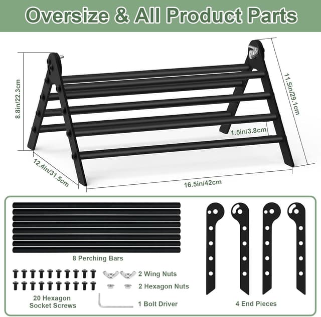 Thumbnail 1 de Giyiprpi Adjustable Metal Chicken Perch 8-roots ๐