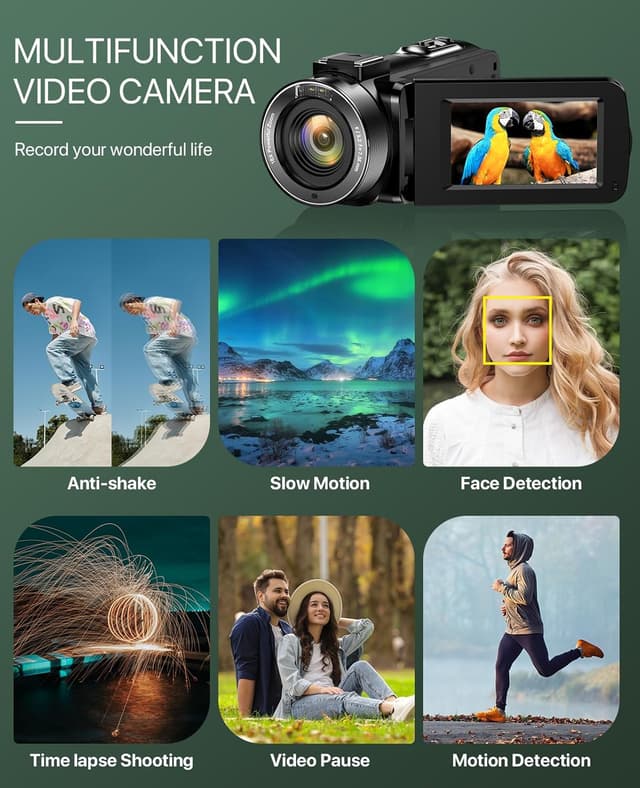 Thumbnail 6 de 4K Video Camera Camcorder 64MP Vlogging Camera 32GB