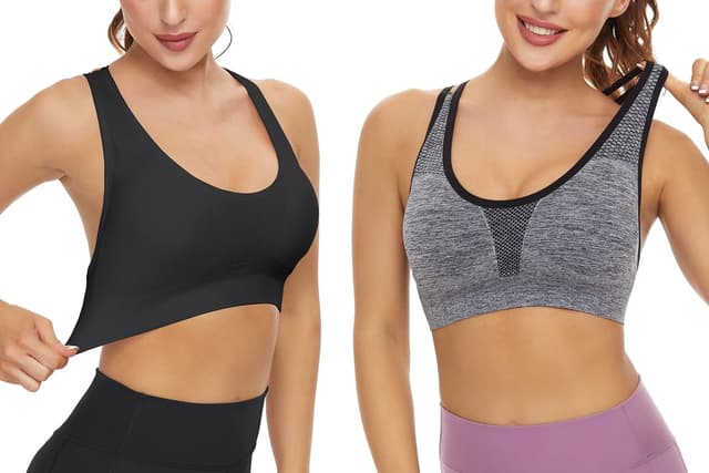 Detalle 2 de SEGRILA Women’s Sports Bras 3 Pack with Crisscross Back and Removable Pads