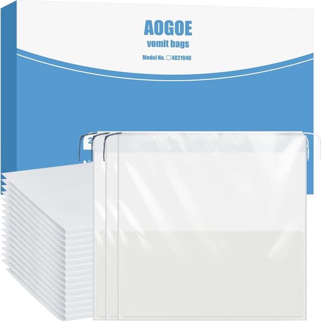 Detalle de AOGOE — Lot de 20 sacs à vomi jetables étanches super absorbants (1000 mL)
