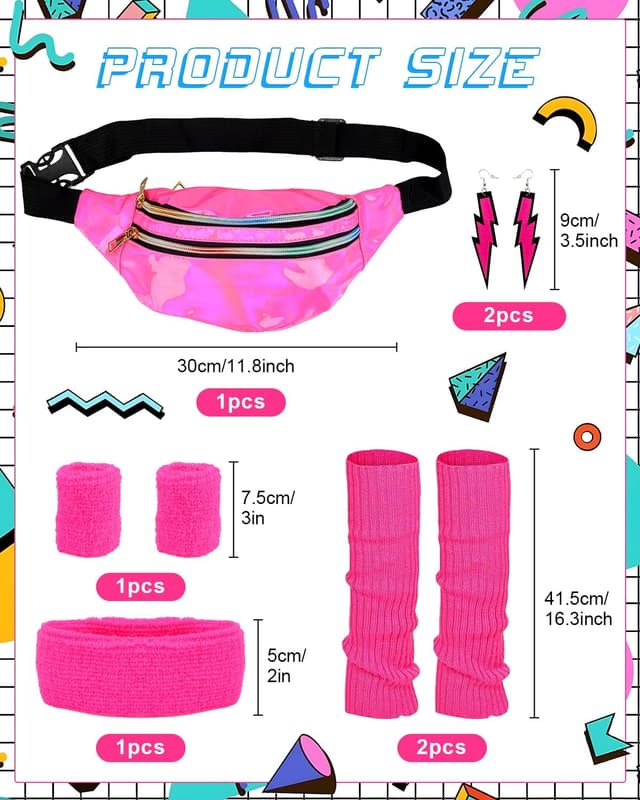 Thumbnail 2 de BIQIQI 80s Costume Set for Girls and Women