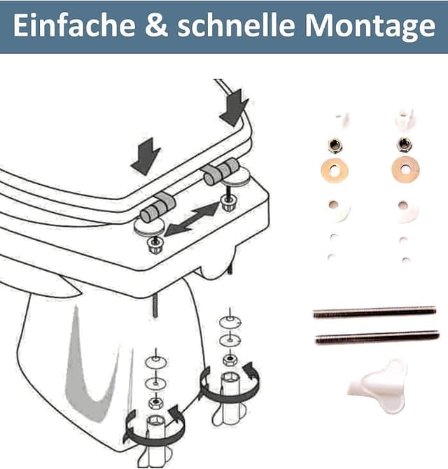 Detalle de SAINOS WC Sitz mit Absenkautomatik aus Holz (MDF) – Toilettendeckel mit Soft-Close