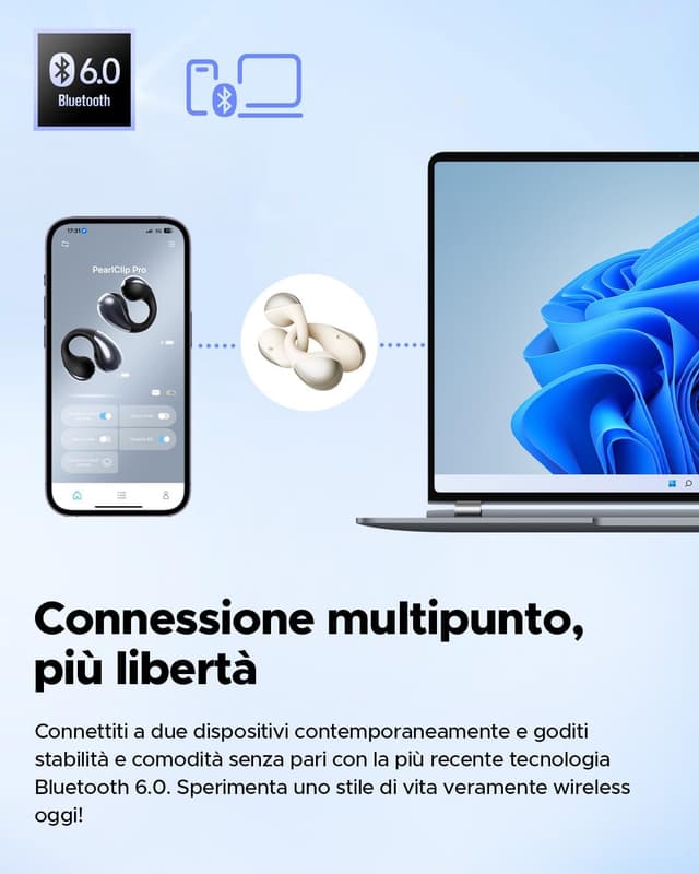 Thumbnail 6 de SoundPEATS Pearlclip Pro Cuffie Wireless 24 Ore