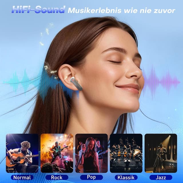 Thumbnail 3 de Sefitopher Bluetooth 6.0 In-Ear-Kopfhörer mit ANC & ENC, kabellos, 3,8 g, bis zu 24 Std. Akku