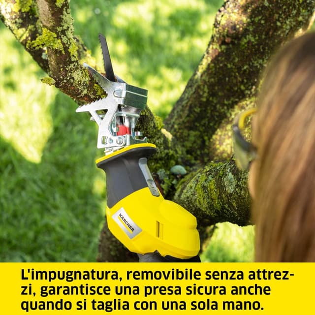 Detalle de Kärcher PGS 4-18 a batteria (18V) per potatura rami fino a 8 cm