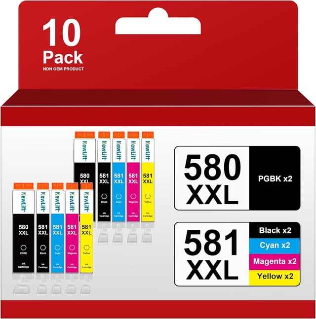 Detalle de NewLift PGI 580XXL CLI 581XXL 10er-Pack 🖨