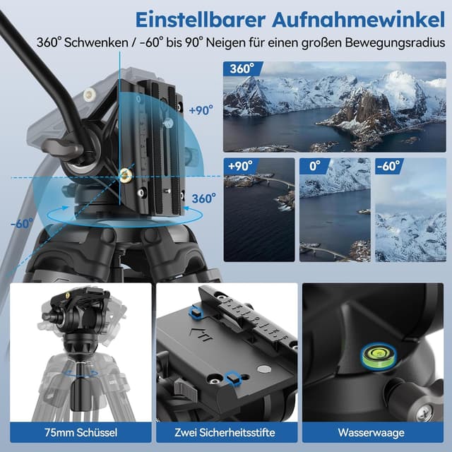 Thumbnail 6 de Sirui AVT-02 Video-Stativ 190 cm