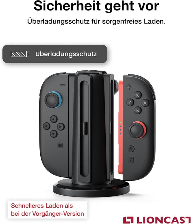 Detalle 2 de LIONCAST Ladestation Switch 2 Joy-Con mit 4 Slots