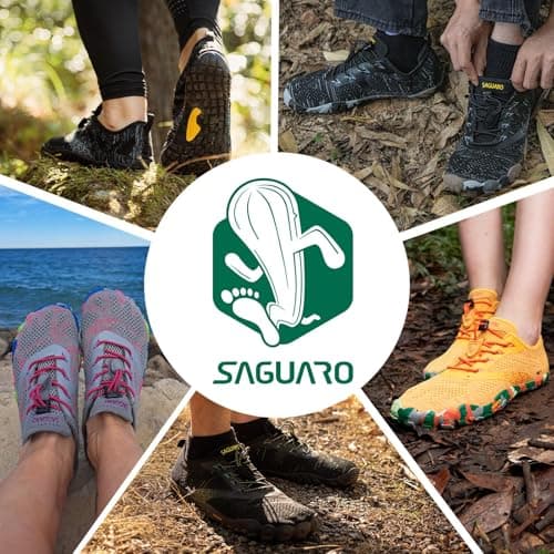 Detalle de SAGUARO Barefoot minimalistas para training y trail (negro tinta) – talla 45 EU