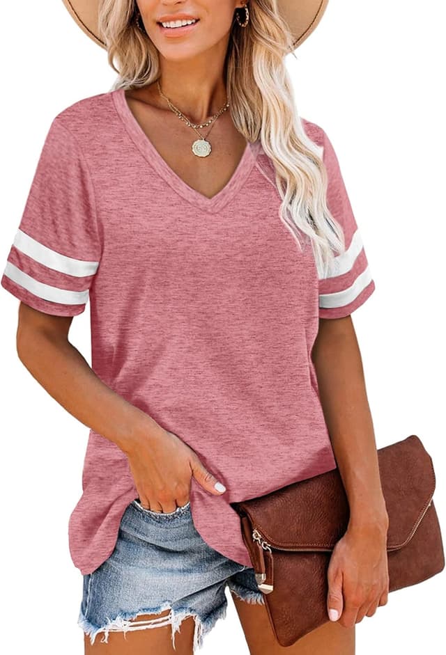 Detalle 2 de MOLERANI t-shirt femme col V rayé léger