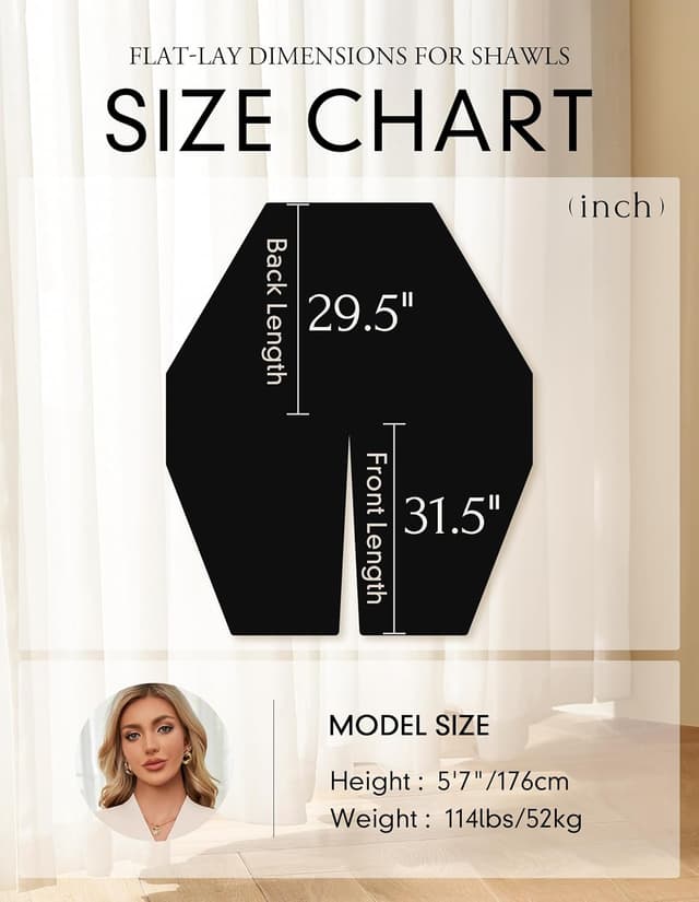 Thumbnail 5 de PULI Women's Elegant Shawl Wrap