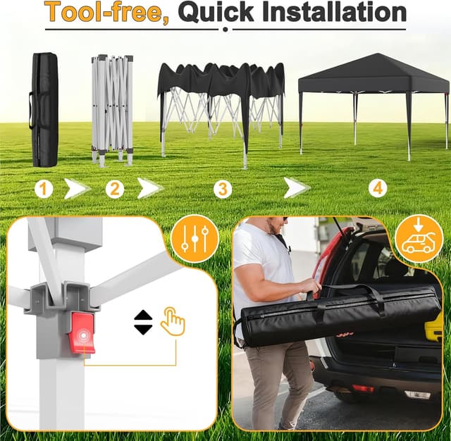 Thumbnail 3 de JUMMICO Tensione Pieghevole 3x3m gazebo 10 cm