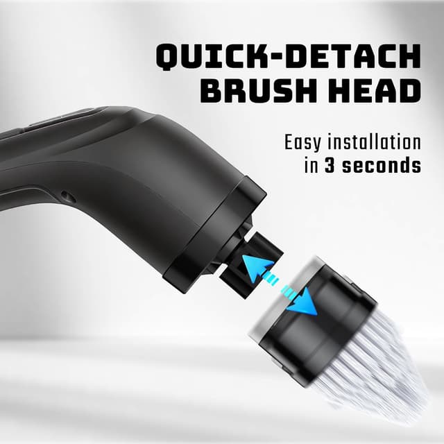Thumbnail 6 de Shower Scrubber with Long Handle: Cordless Electric Spin Scrubber with 7 Brush Heads (USB-C, IPX7)