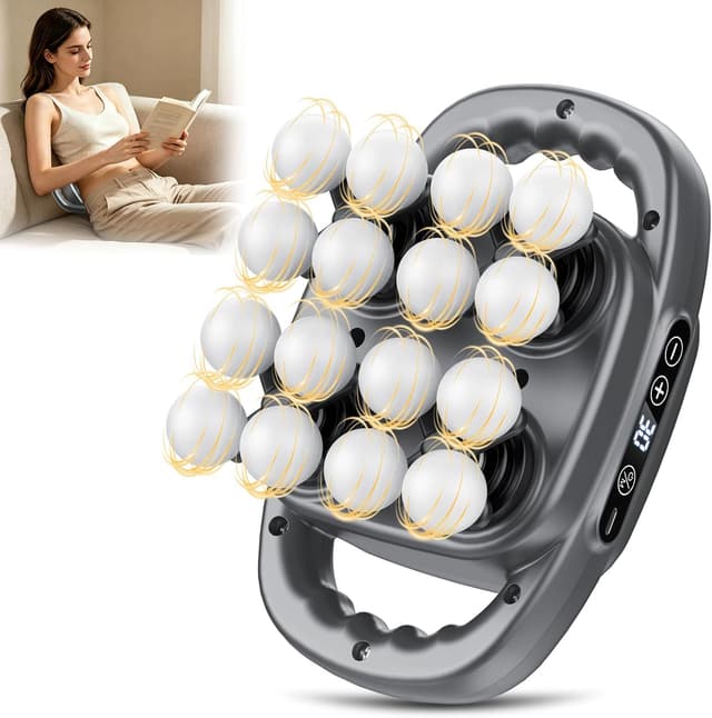 Detalle de IKG Pistolet de massage portable à 16 têtes : 3 modes et 30 vitesses, jusqu’à 35 dB