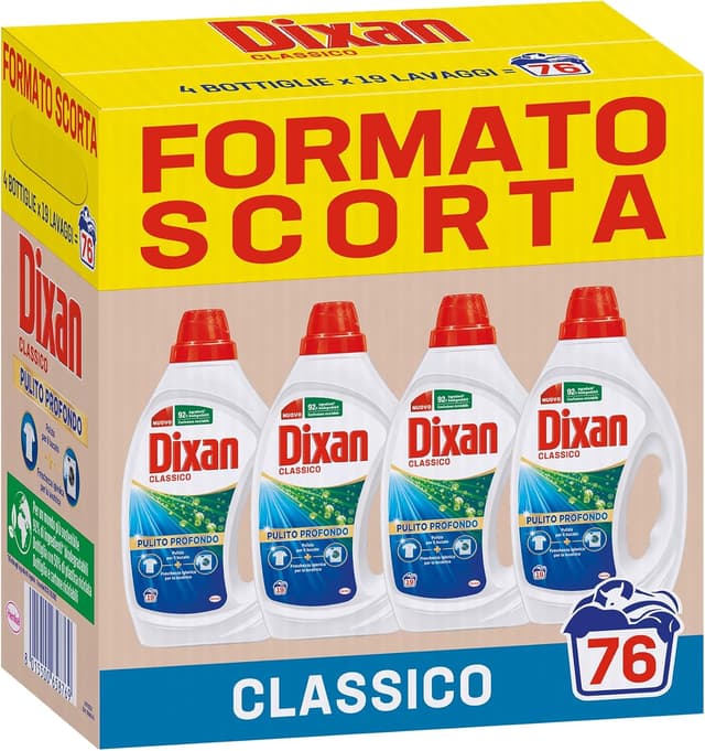 Detalle de Dixan Liquido Classico 4 x 19 lavaggi