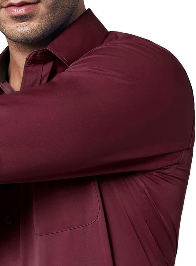 Detalle de siliteelon Herren Hemden bügelfrei Regular Fit – Langarm Businesshemd mit Stretch