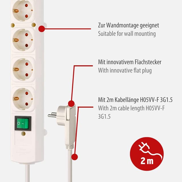 Thumbnail 2 de Brennenstuhl Multiprise 4 voies Comfort-Line Plus
