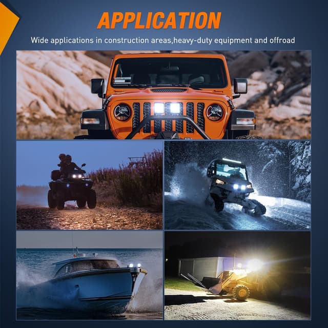 Thumbnail 6 de Nilight LED Tractor Lights Pods 4" 64LEDs Flood Bar