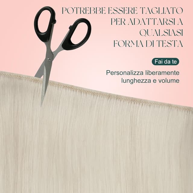 Detalle de Easyouth Extension Capelli Veri Double Weft bionde, tessitura platino bionda #1000 (50 cm, 100 g) in doppia traccia