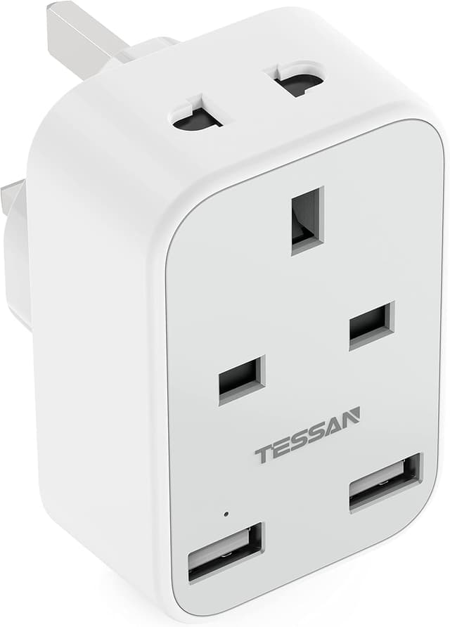 Imagen de TESSAN Shaver Plug Adaptor UK with Double USB en OfertitasTOP