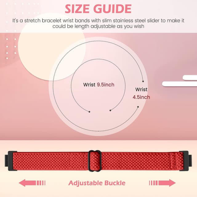 Detalle 2 de SHIJZWD adjustable elastic nylon watch strap for Fitbit Inspire 3 / Inspire 2 / Inspire / Inspire HR / Ace 3 / Ace 2