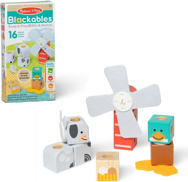 Detalle de Melissa & Doug Blockables Bauernhoffreunde 16-teilig đź§©