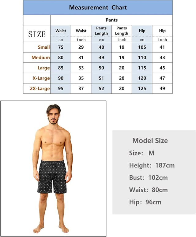 Thumbnail 5 de Demegimi Schlafanzughose Herren Kurz 95% Baumwolle