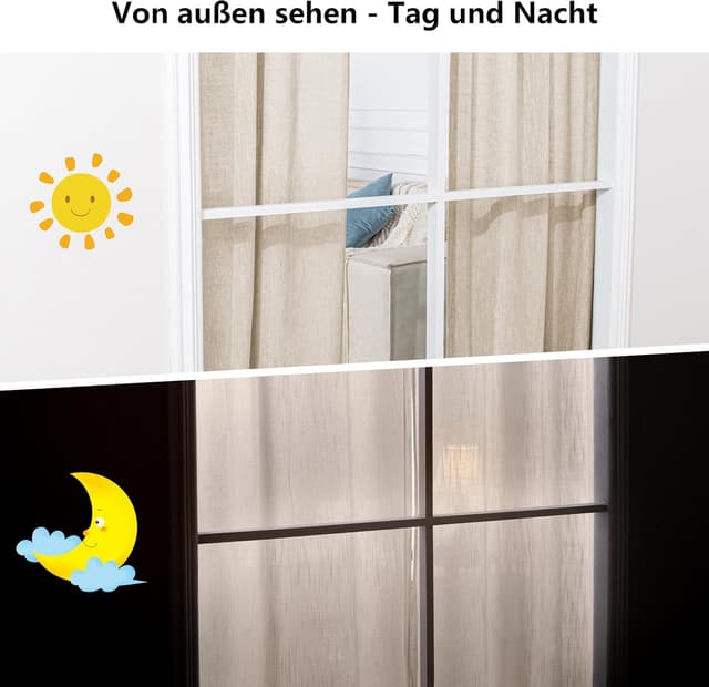 Detalle de MYSKY HOME Vorhang mit Kräuselband (2er-Set) in Beige – Leinenoptik, halbtransparent für Kinderzimmer & Wohnzimmer