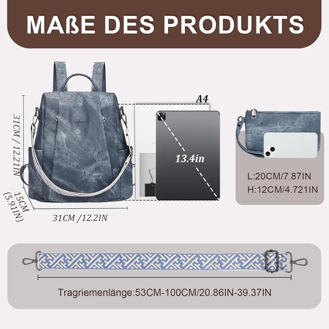 Detalle 1 de Eshow Rucksack 3 in 1, RFID Schutz