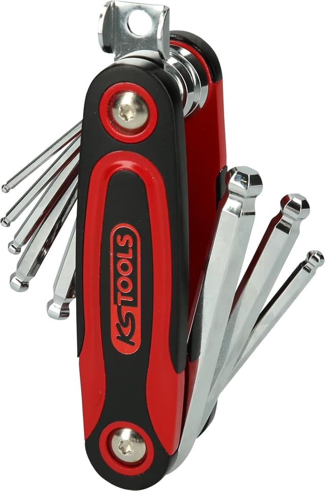 Detalle 2 de KS Tools 158.3520 : jeu de clés mâles 6 pans à tête sphérique rabattable (8 pièces)