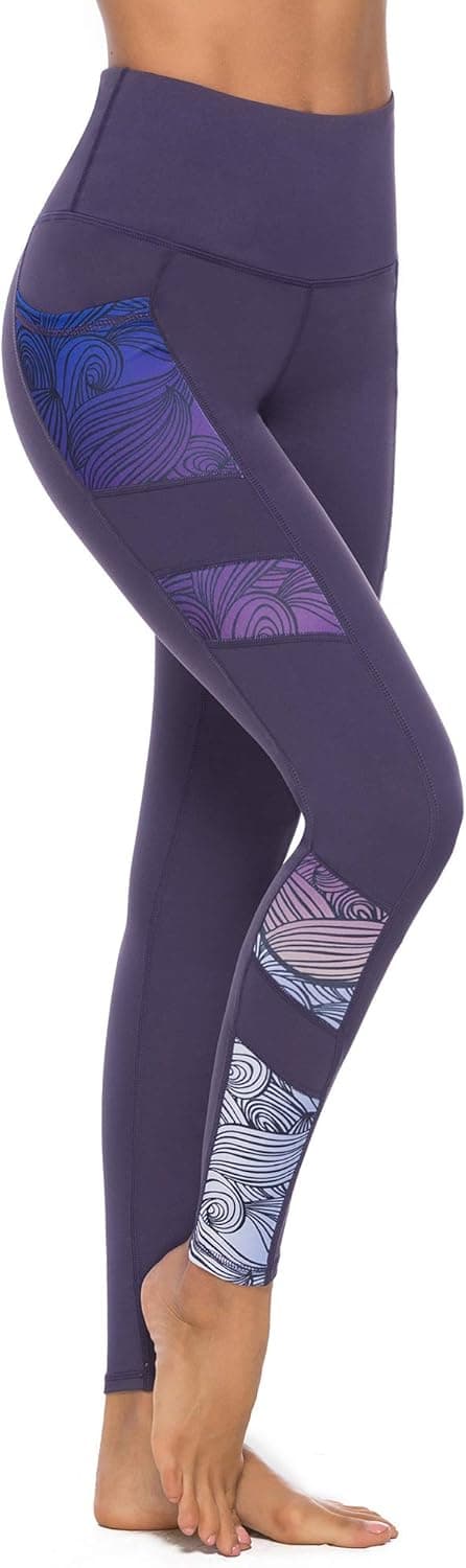 Detalle de JOYSPELS Women’s High Waisted Printed Gym Leggings with Pockets